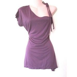 nwot sexy retro shoulder purple tshirt size medium